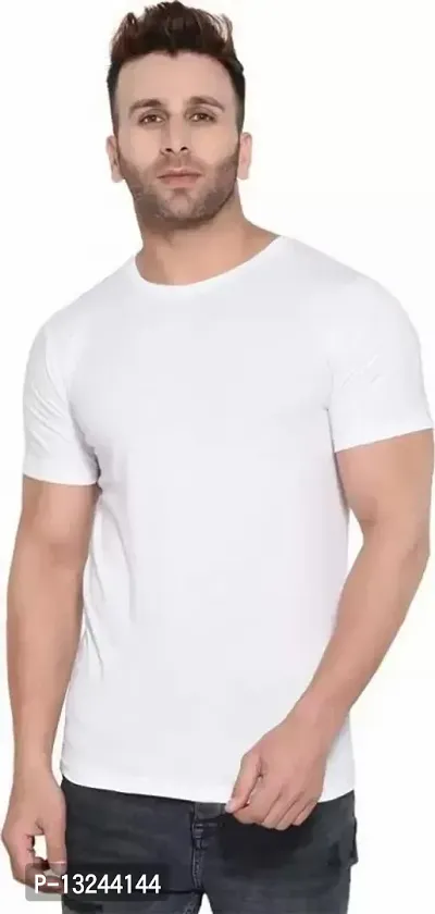 Reliable White Cotton Solid Round Neck Tees For Men