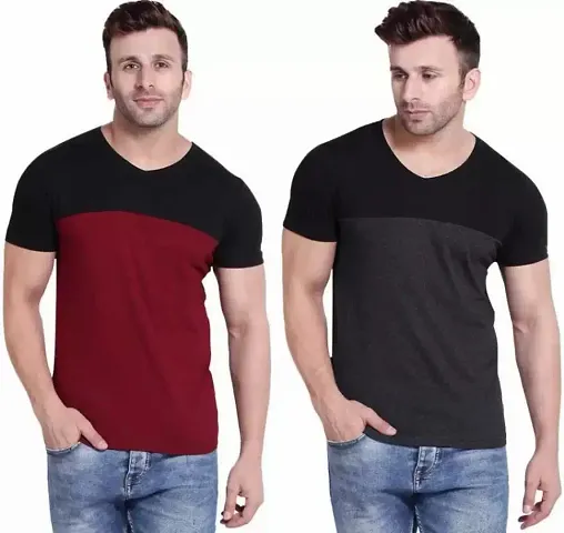 Pack of 2 Cotton Multicolored Tees for Men