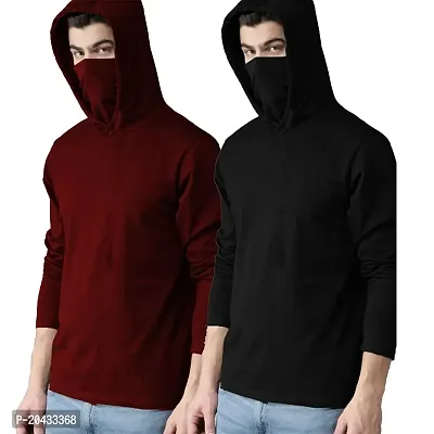 Reliable Multicoloured Cotton Solid Hooded Tees For Men