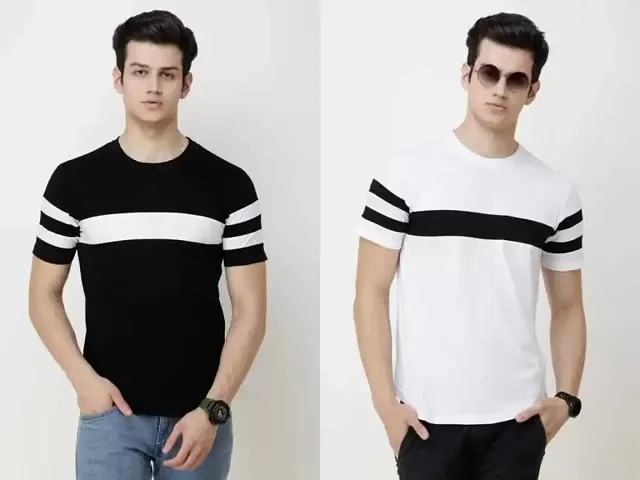 Pack of 2 Cotton Multicolored Tees for Men