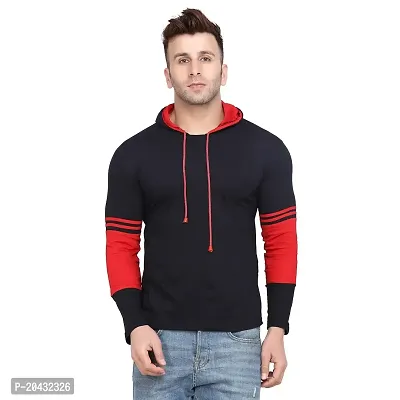 Reliable Black Cotton Solid Hooded Tees For Men