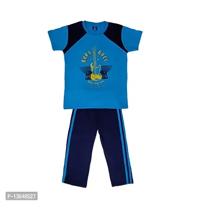 Boys Clothing Sets Pure Cotton Top And Bottom (7-8 Years, Multicolour 2)