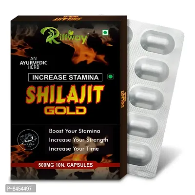 Shilajit Gold Herbal Capsules For Long Time Strength Stamina For Men Women-thumb0