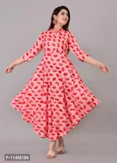 Women Stylish Rayon Printed A-Line Dress-thumb0