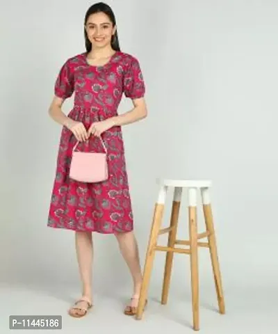 Women Stylish Rayon Printed A-Line Dress
