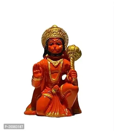 Hanuman Ji Ki Murti In Blessing Posture With Gada Sitting Lord Balaji Bajrangbali Sankat Mochan Bhagwan Idol For Temple Car Dashboard Home Decor Statue Gift-thumb0