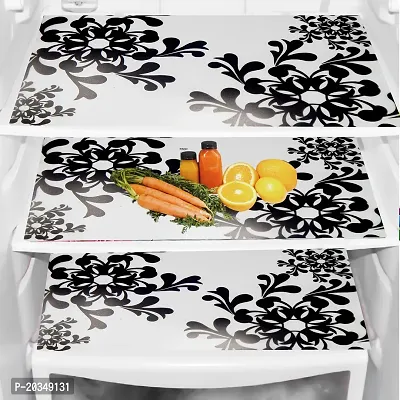 Classy Printed PVC Fridge Mat, Pack of 3