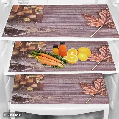 Classy Printed PVC Fridge Mat, Pack of 3-thumb0