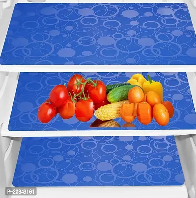 Classy Printed PVC Fridge Mat, Pack of 3