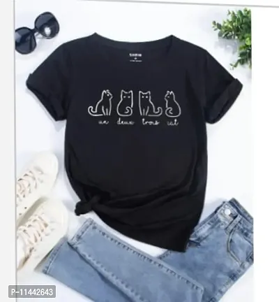 OVER SIZE Women Printed Round Neck  T-Shirt-thumb0