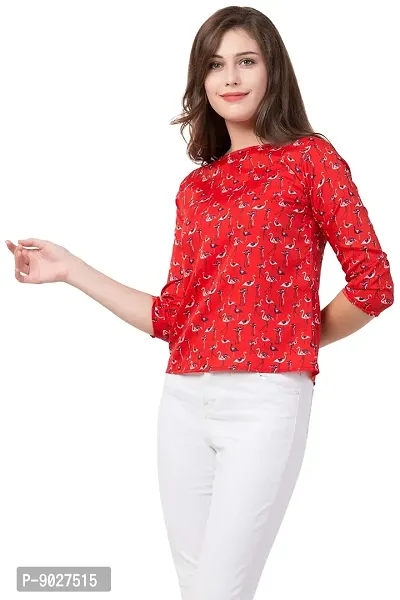 REVEXO,Combo Set of 03,Printed Ladies Top, (Size-M) 4839 Orange-thumb3