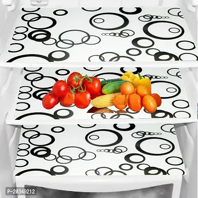 Classy Printed PVC Fridge Mat, Pack of 3