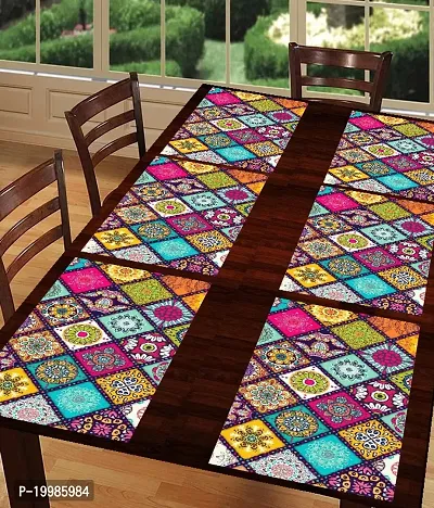 REVEXO Placemats Table Mats|PVC Washable Place Mats|Linning Design  Dining Kitchen Restaurant Table (Set of 6, Brown, Polyvinyl Chloride)-thumb2