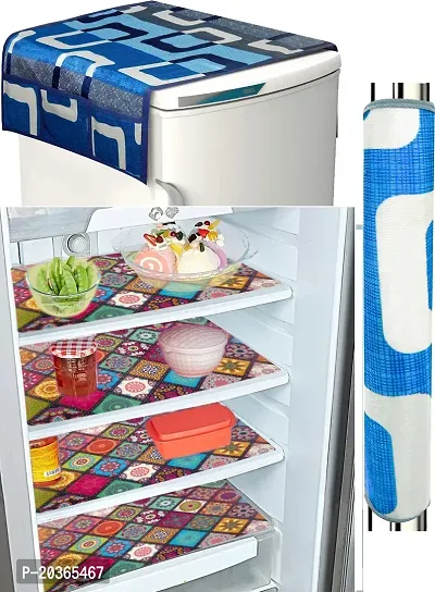 Classy Printed Combo set Cover for Fridge-thumb0