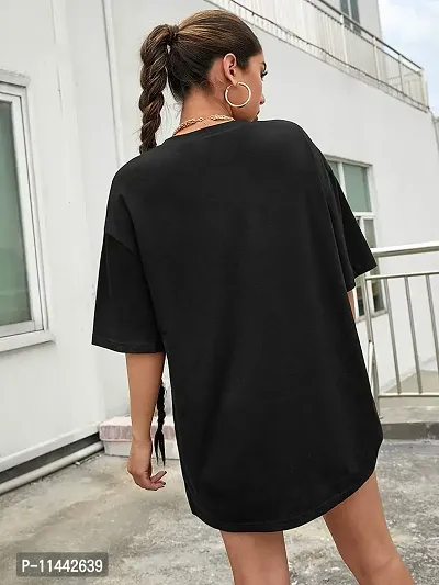 OVER SIZE Women Printed Round Neck  T-Shirt-thumb2