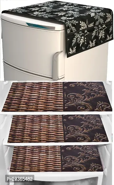 Classy Printed Combo set Cover for Fridge-thumb0