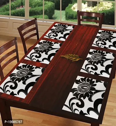 REVEXO Placemats Table Mats|PVC Washable Place Mats|Linning Design  Dining Kitchen Restaurant Table (Set of 6, Brown, Polyvinyl Chloride)-thumb0