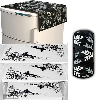 Classy Printed Combo set Cover for Fridge-thumb0