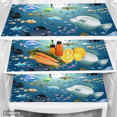 Classy Printed PVC Fridge Mat, Pack of 3-thumb0