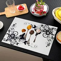 REVEXO Placemats Table Mats|PVC Washable Place Mats|Linning Design  Dining Kitchen Restaurant Table (Set of 6, Brown, Polyvinyl Chloride)-thumb1