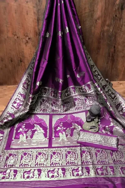 Trending Art Silk Saree with Blouse piece 