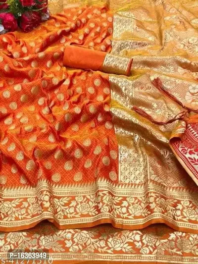 Stylish Fancy Banarasi Silk Saree With Blouse Piece For Women