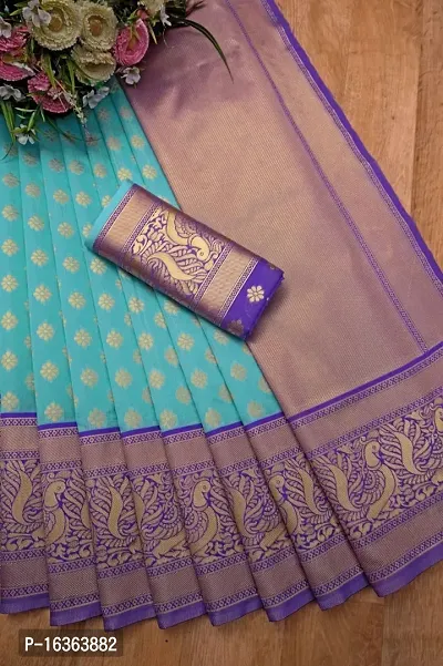 Stylish Fancy Banarasi Silk Saree With Blouse Piece For Women-thumb4