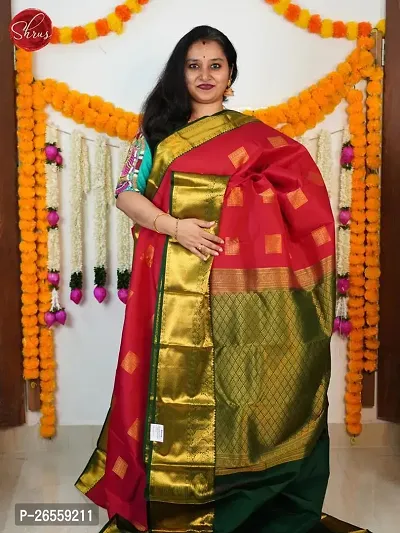 Beautiful Rich Pallu  Jacquard Work On All Over The Saree For Women's Soft Litchi Silk Jacquard Saree