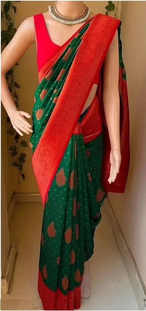 Attractive Art Silk Saree with Blouse piece 