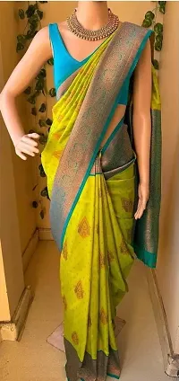 Woven Art Silk Saree with Unstitched Blouse-thumb2