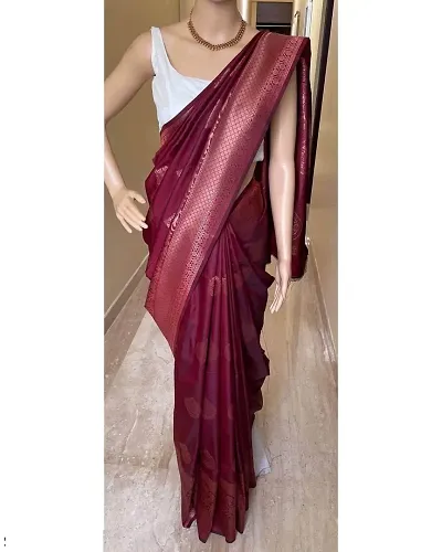 Must Have Art Silk Saree with Blouse piece 