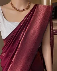 Soft Litchi Silk Saree With Twirling Blouse Piece-thumb2