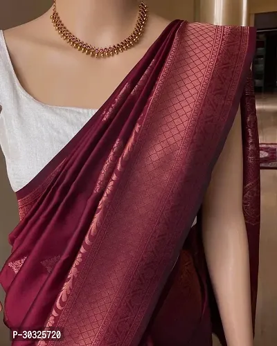 Soft Litchi Silk Saree With Twirling Blouse Piece-thumb3