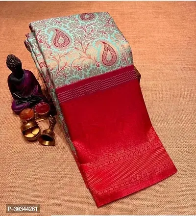 New Banarasi Silk Saree Copper Jari-thumb0