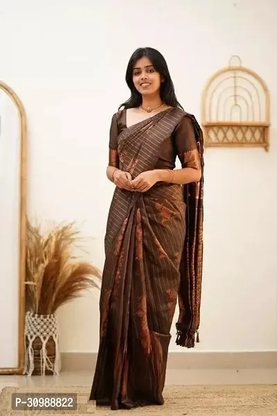 Women Beautiful Art Silk Jacquard Border Saree-thumb3