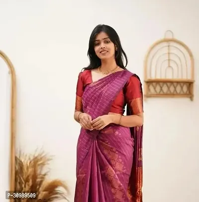 Women Beautiful Art Silk Jacquard Border Saree