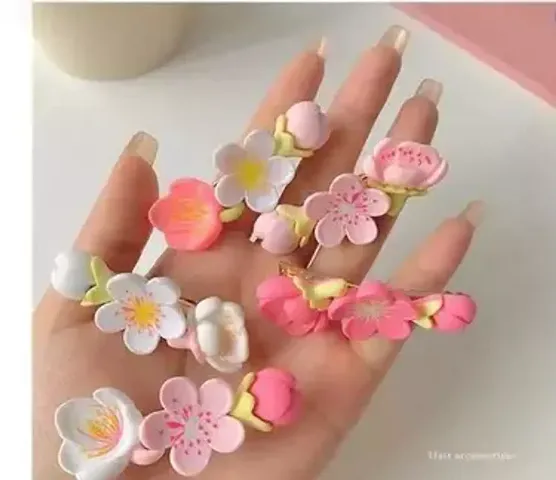 Cute Blossom Hair Clips Spring Flower Hair Clips Flower Bangs Barrettes Mini Resin Hairpin Hair Accessories