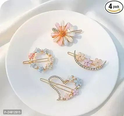 4 Pieces Korean Style Hair Clips For Girls And Womens-thumb0