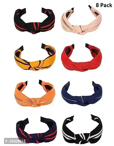 Women's Cloth  Plastic Hairband Pack of 8pc