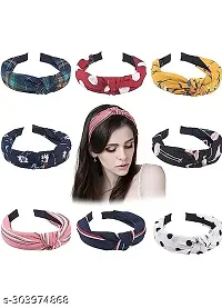 Women's Cloth  Plastic Hairband Pack of 8pc-thumb1