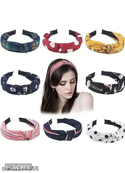 Women's Cloth  Plastic Hairband Pack of 8pc-thumb2