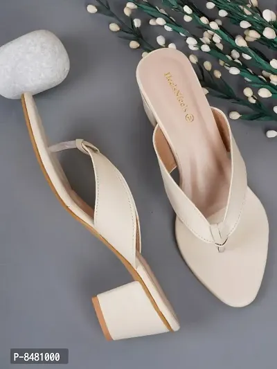 Classy Cream Sandal Block Heel