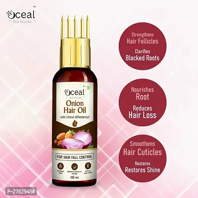 Oceal Onion Hair Oil - Controls Hair Fall - NO Mineral Oil, Silicones  energetic Fragrance Hair Oil  (100 ml)-thumb4