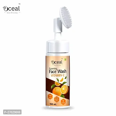 Oceal Brightening Vitamin C Foaming with Built-In Face Brush for deep cleansing - 150 ml Face Wash  (150 ml)-thumb0