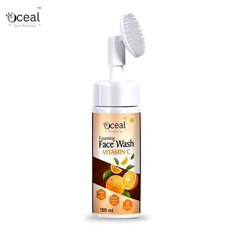 Oceal Brightening Vitamin C Foaming with Built-In Face Brush for deep cleansing - 150 ml Face Wash  (150 ml)