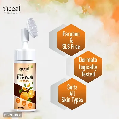 Oceal Brightening Vitamin C Foaming with Built-In Face Brush for deep cleansing - 150 ml Face Wash  (150 ml)-thumb4
