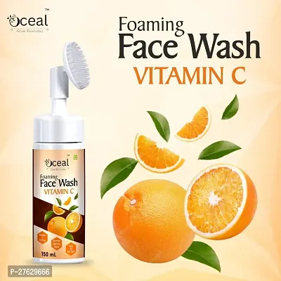 Oceal Brightening Vitamin C Foaming with Built-In Face Brush for deep cleansing - 150 ml Face Wash  (150 ml)-thumb3
