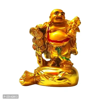 Fengshui Golden Laughing Buddha Gold Small Showpiece