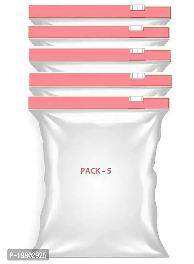VONITY ziplock Freezer Storage Bags With Expandable Bottom Ziplock Pouch Vegetable Bag, Zip Lock Plastic Bags for Fridge Food Cover, Reusable Zip Lock Bag - Bpa Free - (pack of 5)-thumb0