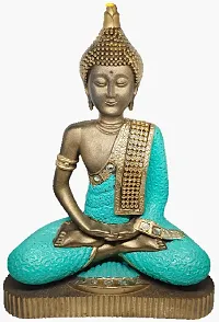 LAPREX Meditating Sitting Buddha, Idol Lord Gautam Buddha Statue for Gift, Home Decorative Showpiece for Living Room, Office Desk Table, Outdoor Resin Statue, Feng Shui Vastu Idol Showpieces (Blue)-thumb3